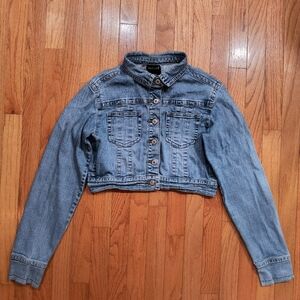 Wet Seal Cropped Denim Blue Jean Jacket, Women's Size Medium